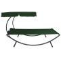 Tumbona de jardín con toldo y cojines verde de vidaXL, Camas para exteriores - Ref: Foro24-313522, Precio: 132,76 €, Descuent...