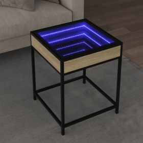 Mesa de centro con Infinity LED roble Sonoma 40x40x51 cm de , Mesas de centro - Ref: Foro24-847673, Precio: 59,31 €, Descuent...