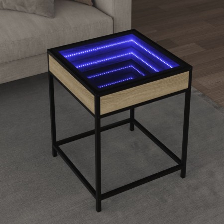 Mesa de centro con Infinity LED roble Sonoma 40x40x51 cm de , Mesas de centro - Ref: Foro24-847673, Precio: 59,31 €, Descuent...