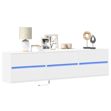 Mueble de TV de pared con LED blanco 180x31x45 cm de , Muebles TV - Ref: Foro24-3307933, Precio: 145,48 €, Descuento: %