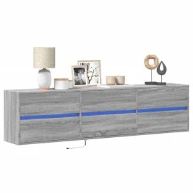 Mueble de TV de pared con LED gris Sonoma 180x31x45 cm de , Muebles TV - Ref: Foro24-3307938, Precio: 158,90 €, Descuento: %