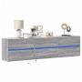 Mueble de TV de pared con LED gris Sonoma 180x31x45 cm de , Muebles TV - Ref: Foro24-3307938, Precio: 161,38 €, Descuento: %