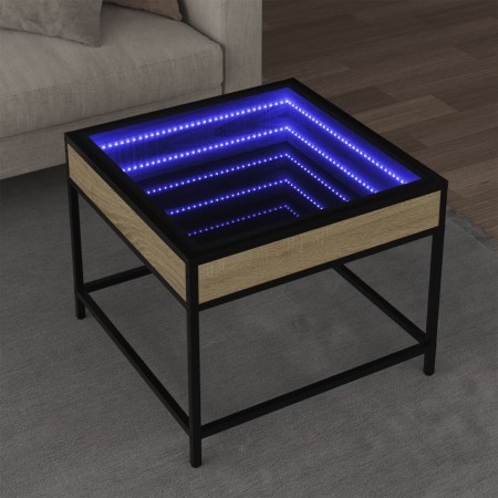Mesa de centro con Infinity LED roble Sonoma 50x50x41 cm de , Mesas de centro - Ref: Foro24-847678, Precio: 67,82 €, Descuent...