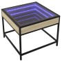 Mesa de centro con Infinity LED roble Sonoma 50x50x41 cm de , Mesas de centro - Ref: Foro24-847678, Precio: 67,82 €, Descuent...