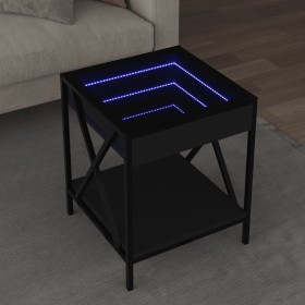Mesita de noche con Infinity LED negra 40x40x49 cm de , Mesas de centro - Ref: Foro24-847692, Precio: 69,31 €, Descuento: %