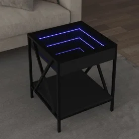 Mesita de noche con Infinity LED negra 40x40x49 cm by , Coffee table - Ref: Foro24-847692, Price: 68,20 €, Discount: %