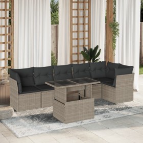 Set de sofás de jardín 7 pzas con cojines ratán PE gris claro de , Conjuntos de jardín - Ref: Foro24-3266602, Precio: 543,63 ...