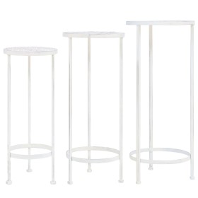Set de soportes para plantas estilo vintage 3 uds metal blanco en Soportes para macetas | Comprar online en Foru.es