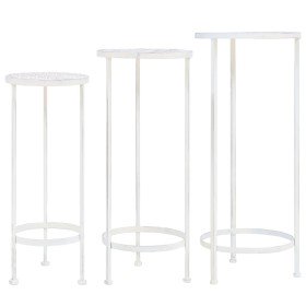 Set de soportes para plantas estilo vintage 3 uds metal blanco en Soportes para macetas | Comprar online en Foru.es