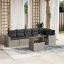 Set de sofás de jardín 7 pzas con cojines ratán PE gris claro by , Garden sets - Ref: Foro24-3267292, Price: 536,85 €, Discou...