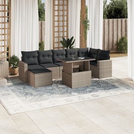 Set de sofás de jardín 8 pzas y cojines ratán sintético gris de , Conjuntos de jardín - Ref: Foro24-3267432, Precio: 583,96 €...