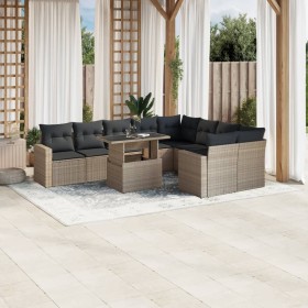 Set sofás jardín 10 pzas con cojines ratán sintético gris claro de , Conjuntos de jardín - Ref: Foro24-3267502, Precio: 707,2...