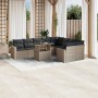 Set sofás jardín 10 pzas con cojines ratán sintético gris claro de , Conjuntos de jardín - Ref: Foro24-3267502, Precio: 707,2...