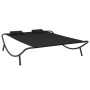 Tumbona de jardín de tela negro de vidaXL, Camas para exteriores - Ref: Foro24-313529, Precio: 107,13 €, Descuento: %