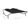 Tumbona de jardín de tela negro de vidaXL, Camas para exteriores - Ref: Foro24-313529, Precio: 107,13 €, Descuento: %