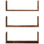 Estantes de pared 3 uds madera ingeniería envejecida 58x18x18cm de , Estantes y estanterías - Ref: Foro24-853288, Precio: 27,...