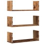 Estantes de pared 3 uds madera ingeniería envejecida 58x18x18cm de , Estantes y estanterías - Ref: Foro24-853288, Precio: 27,...