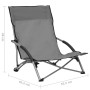 Sillas de playa plegables 2 unidades tela gris de vidaXL, Sillas de jardín - Ref: Foro24-312491, Precio: 64,65 €, Descuento: %