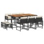 Set de comedor jardín 11 pzas con cojines ratán sintético negro de , Conjuntos de jardín - Ref: Foro24-3211515, Precio: 580,5...
