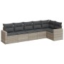 Set de sofás de jardín 6 pzas y cojines ratán sintético gris de , Conjuntos de jardín - Ref: Foro24-3218982, Precio: 428,42 €...