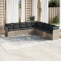 Set muebles jardín 9 pzas y cojines ratán sintético gris claro de , Conjuntos de jardín - Ref: Foro24-3217782, Precio: 624,26...
