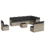 Set de sofás de jardín 11 pzas y cojines ratán sintético gris de , Conjuntos de jardín - Ref: Foro24-3217812, Precio: 722,78 ...