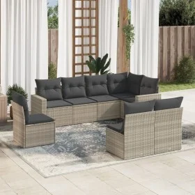 Garden sofa set 8 pieces and gray synthetic rattan cushions by , Garden sets - Ref: Foro24-3219062, Price: 532,33 €, Discount: %