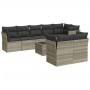 Set muebles jardín 9 pzas y cojines ratán sintético gris claro de , Conjuntos de jardín - Ref: Foro24-3217922, Precio: 653,18...