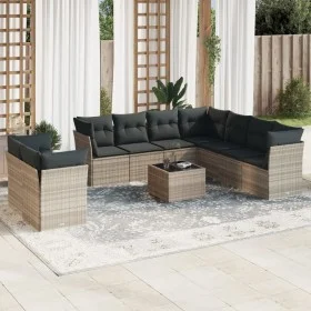 Set sofás jardín 10 pzas con cojines ratán sintético gris claro de , Conjuntos de jardín - Ref: Foro24-3217852, Precio: 707,9...