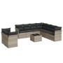 Set sofás jardín 10 pzas con cojines ratán sintético gris claro de , Conjuntos de jardín - Ref: Foro24-3217852, Precio: 705,8...
