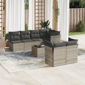 Set de sofás de jardín 8 pzas y cojines ratán sintético gris de , Conjuntos de jardín - Ref: Foro24-3217302, Precio: 574,17 €...