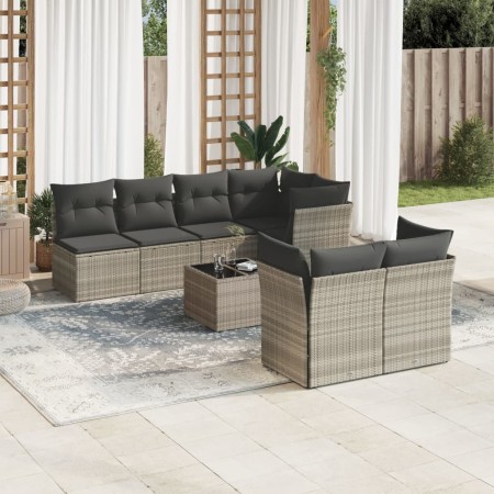 Set de sofás de jardín 8 pzas y cojines ratán sintético gris de , Conjuntos de jardín - Ref: Foro24-3217302, Precio: 574,17 €...