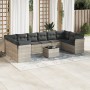 Set de sofás de jardín 11 pzas y cojines ratán sintético gris de , Conjuntos de jardín - Ref: Foro24-3218212, Precio: 755,38 ...