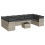 Set de sofás de jardín 11 pzas y cojines ratán sintético gris de , Conjuntos de jardín - Ref: Foro24-3218212, Precio: 755,38 ...