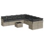 Set de sofás de jardín 11 pzas y cojines ratán sintético gris de , Conjuntos de jardín - Ref: Foro24-3218252, Precio: 755,38 ...
