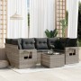 Set de sofás de jardín 7 pzas con cojines ratán PE gris claro de , Conjuntos de jardín - Ref: Foro24-3252259, Precio: 476,59 ...