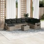 Set muebles jardín 9 pzas y cojines ratán sintético gris claro de , Conjuntos de jardín - Ref: Foro24-3252909, Precio: 583,09...