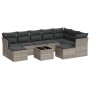 Set sofás jardín 10 pzas con cojines ratán sintético gris claro de , Conjuntos de jardín - Ref: Foro24-3218582, Precio: 638,5...