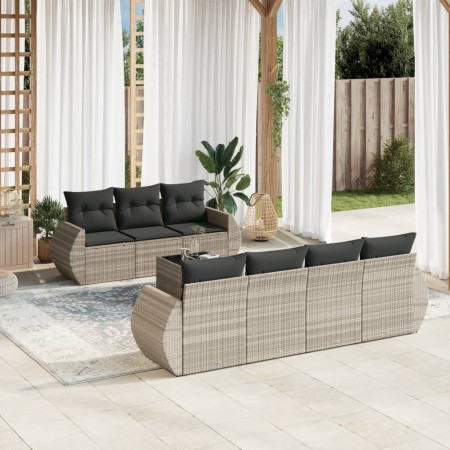 Set de sofás de jardín 8 pzas y cojines ratán sintético gris de , Conjuntos de jardín - Ref: Foro24-3253469, Precio: 588,14 €...