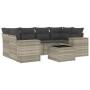 Set de sofás de jardín 7 pzas con cojines ratán PE gris claro de , Conjuntos de jardín - Ref: Foro24-3254659, Precio: 492,83 ...