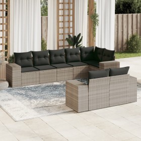 Set de sofás de jardín 8 pzas y cojines ratán sintético gris de , Conjuntos de jardín - Ref: Foro24-3255159, Precio: 614,75 €...