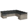 Set de sofás de jardín 11 pzas y cojines ratán sintético gris de , Conjuntos de jardín - Ref: Foro24-3218612, Precio: 751,00 ...