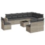 Set de sofás de jardín 11 pzas y cojines ratán sintético gris de , Conjuntos de jardín - Ref: Foro24-3219112, Precio: 715,53 ...