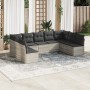 Set muebles jardín 9 pzas y cojines ratán sintético gris claro de , Conjuntos de jardín - Ref: Foro24-3218072, Precio: 582,78...