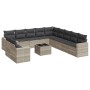 Set de sofás de jardín 12 pzas y cojines ratán sintético gris de , Conjuntos de jardín - Ref: Foro24-3219192, Precio: 828,84 ...