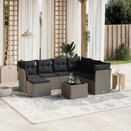 Set de sofás de jardín 8 pzas y cojines ratán sintético gris de , Conjuntos de jardín - Ref: Foro24-3263228, Precio: 542,36 €...