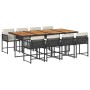 Set de comedor de jardín 9 pzas y cojines ratán sintético negro de , Conjuntos de jardín - Ref: Foro24-3211467, Precio: 649,8...