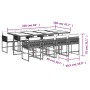 Set de comedor de jardín 9 pzas y cojines ratán sintético negro de , Conjuntos de jardín - Ref: Foro24-3211467, Precio: 649,8...