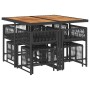 Set de comedor de jardín 9 pzas y cojines ratán sintético negro de , Conjuntos de jardín - Ref: Foro24-3211503, Precio: 419,0...