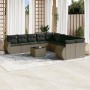 Set de sofás de jardín 11 pzas y cojines ratán sintético gris de , Conjuntos de jardín - Ref: Foro24-3254259, Precio: 813,77 ...
